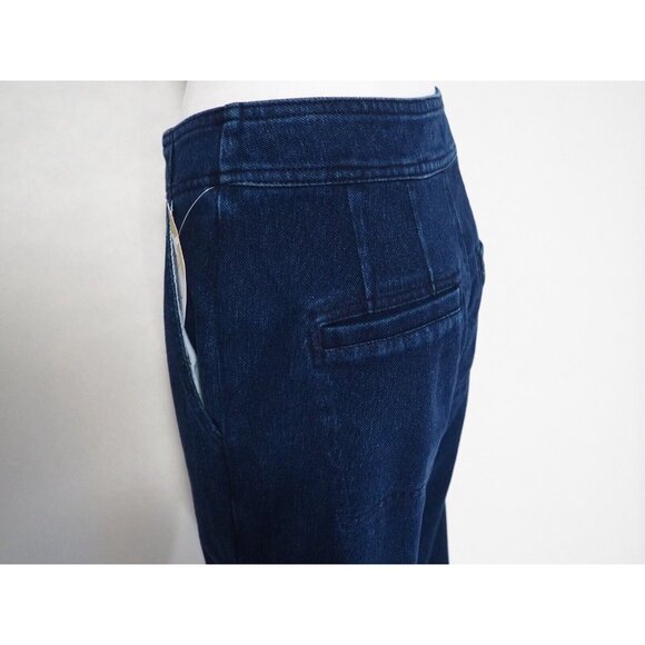 Pilcro Anthropologie Blue Dark Wash Denim Straight Leg High Rise Jeans, Size 27 - Picture 9 of 16